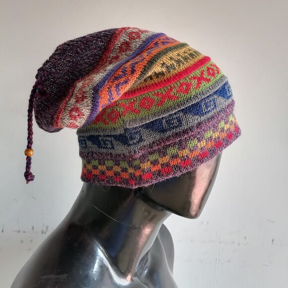 Chullo Scarf 2 in 1 Knitted Wool Hat Winter - Picture 3 of 9